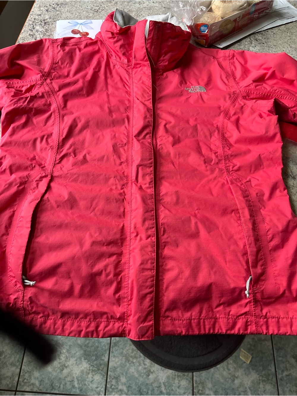 The North Face Women's Bright Pink Waterproof Shell Jacket